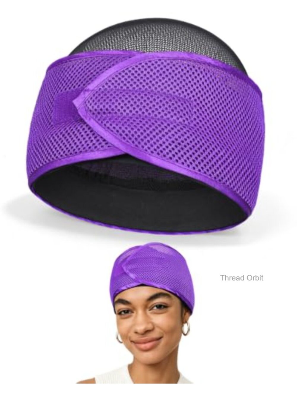 2-in-1 Anti-Slip Mesh Hair Wrap for Sleep Pixie Cut Short Hair Adjustable
